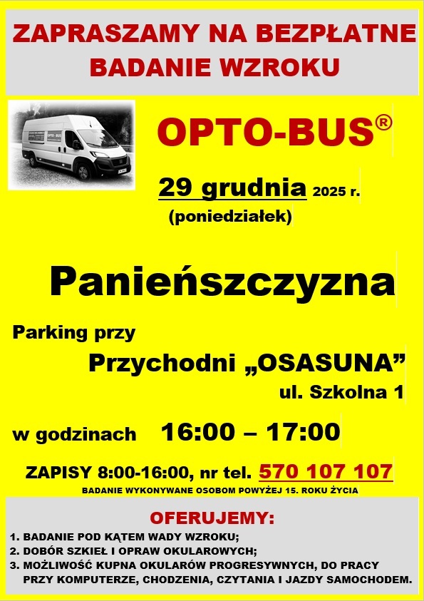 Zapraszamy na bezpłatne badanie wzroku! 